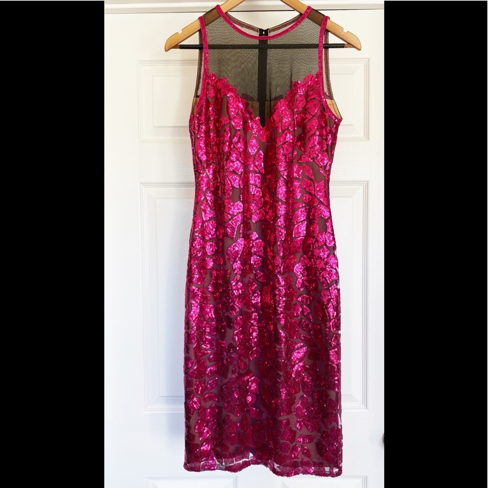 NWT Tadashi Shoji Sequined Midi Dress Size 6